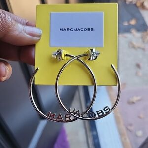 NWT Marc Jacobs Sliver Letter Hoop Earrings